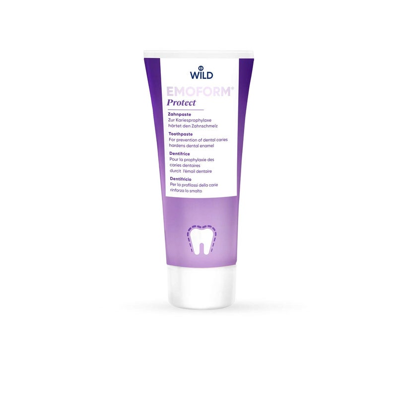 EMOFORM Protect Toothpaste 75ml â€“ Swiss-Made NZX Formula with Sodium & Stannous Fluoride, Xylitol, Fluoride Toothpaste for Adults, Antibacterial Protection, Strengthens Enamel, Plaque Control